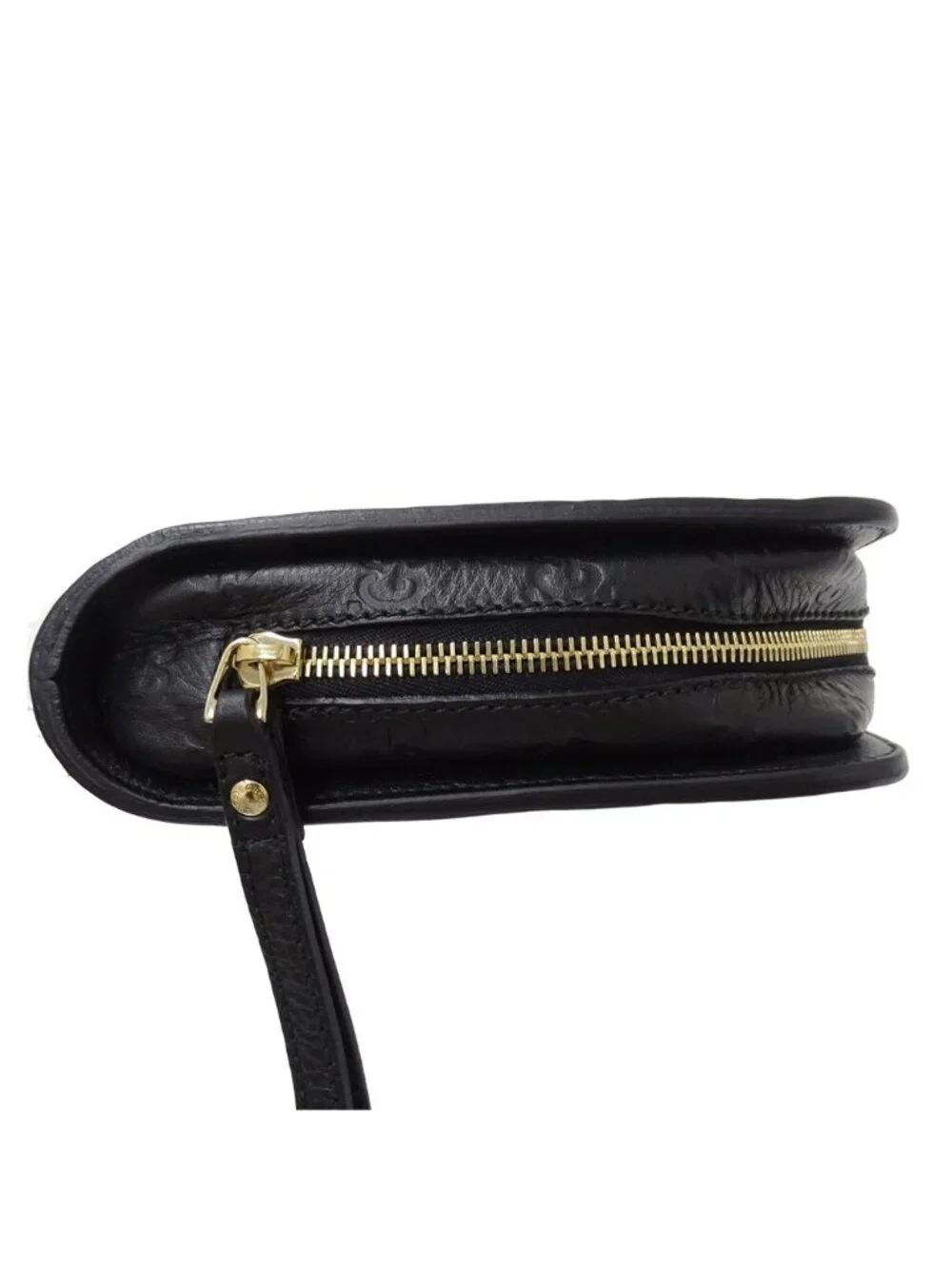 Gucci Guccissima Clutch Leather Black Gold